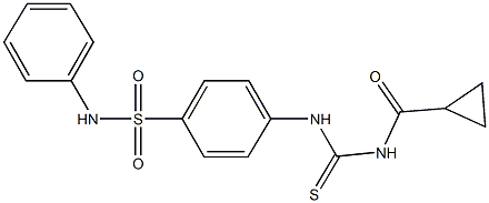 4-({[(cyclopropylcarbonyl)amino]carbothioyl}amino)-N-phenylbenzenesulfonamide 结构式