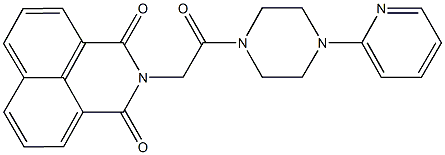 2-{2-oxo-2-[4-(2-pyridinyl)-1-piperazinyl]ethyl}-1H-benzo[de]isoquinoline-1,3(2H)-dione 结构式