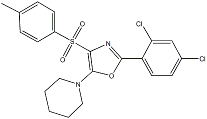 2-(2,4-dichlorophenyl)-5-(1-piperidinyl)-1,3-oxazol-4-yl 4-methylphenyl sulfone 结构式