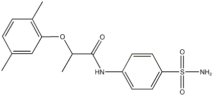 N-[4-(aminosulfonyl)phenyl]-2-(2,5-dimethylphenoxy)propanamide 结构式