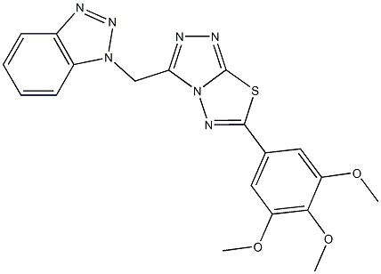 1-{[6-(3,4,5-trimethoxyphenyl)[1,2,4]triazolo[3,4-b][1,3,4]thiadiazol-3-yl]methyl}-1H-1,2,3-benzotriazole 结构式