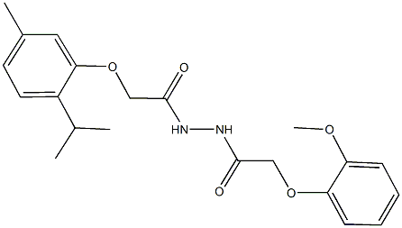 N'-[(2-isopropyl-5-methylphenoxy)acetyl]-2-(2-methoxyphenoxy)acetohydrazide 结构式