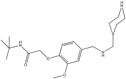 N-(tert-butyl)-2-(2-methoxy-4-{[(4-piperidinylmethyl)amino]methyl}phenoxy)acetamide 结构式