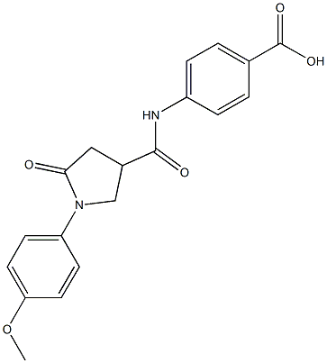 4-({[1-(4-methoxyphenyl)-5-oxo-3-pyrrolidinyl]carbonyl}amino)benzoic acid 结构式