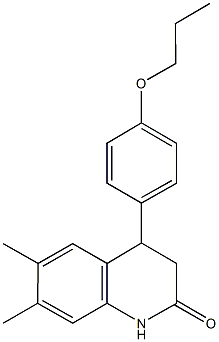 6,7-dimethyl-4-(4-propoxyphenyl)-3,4-dihydro-2(1H)-quinolinone 结构式