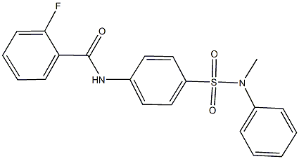 2-fluoro-N-{4-[(methylanilino)sulfonyl]phenyl}benzamide 结构式