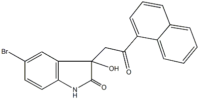 5-bromo-3-hydroxy-3-[2-(1-naphthyl)-2-oxoethyl]-1,3-dihydro-2H-indol-2-one 结构式
