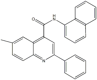 6-methyl-N-(1-naphthyl)-2-phenyl-4-quinolinecarboxamide 结构式