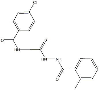4-chloro-N-{[2-(2-methylbenzoyl)hydrazino]carbothioyl}benzamide 结构式