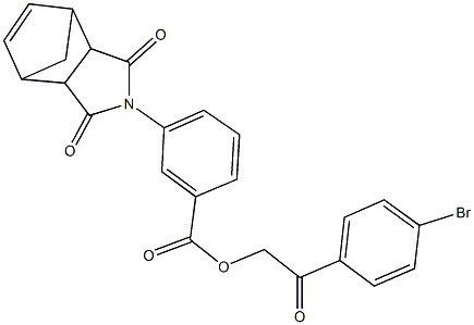 2-(4-bromophenyl)-2-oxoethyl 3-(3,5-dioxo-4-azatricyclo[5.2.1.0~2,6~]dec-8-en-4-yl)benzoate 结构式