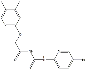 N-(5-bromo-2-pyridinyl)-N'-[(3,4-dimethylphenoxy)acetyl]thiourea 结构式