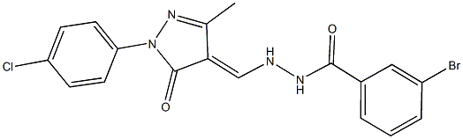 3-bromo-N'-{[1-(4-chlorophenyl)-3-methyl-5-oxo-1,5-dihydro-4H-pyrazol-4-ylidene]methyl}benzohydrazide 结构式