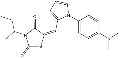 3-sec-butyl-5-({1-[4-(dimethylamino)phenyl]-1H-pyrrol-2-yl}methylene)-1,3-thiazolidine-2,4-dione 结构式