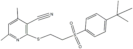 2-({2-[(4-tert-butylphenyl)sulfonyl]ethyl}sulfanyl)-4,6-dimethylnicotinonitrile 结构式