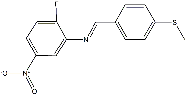 2-fluoro-N-[4-(methylsulfanyl)benzylidene]-5-nitroaniline 结构式