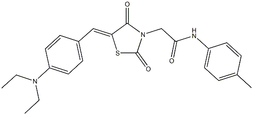 2-{5-[4-(diethylamino)benzylidene]-2,4-dioxo-1,3-thiazolidin-3-yl}-N-(4-methylphenyl)acetamide 结构式