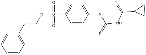 4-({[(cyclopropylcarbonyl)amino]carbothioyl}amino)-N-(2-phenylethyl)benzenesulfonamide 结构式