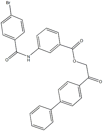 2-[1,1'-biphenyl]-4-yl-2-oxoethyl 3-[(4-bromobenzoyl)amino]benzoate 结构式