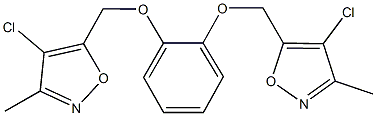 4-chloro-5-({2-[(4-chloro-3-methyl-5-isoxazolyl)methoxy]phenoxy}methyl)-3-methylisoxazole 结构式