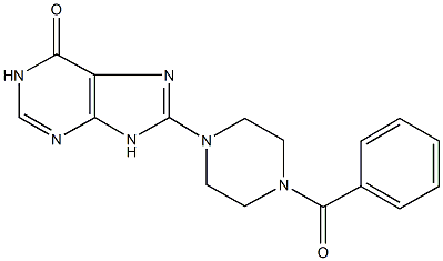 8-(4-benzoyl-1-piperazinyl)-1,9-dihydro-6H-purin-6-one 结构式