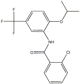 2-chloro-N-[2-isopropoxy-5-(trifluoromethyl)phenyl]benzamide 结构式