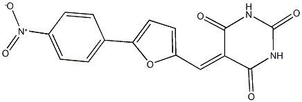 5-[(5-{4-nitrophenyl}-2-furyl)methylene]-2,4,6(1H,3H,5H)-pyrimidinetrione 结构式
