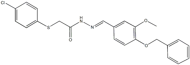 N'-[4-(benzyloxy)-3-methoxybenzylidene]-2-[(4-chlorophenyl)sulfanyl]acetohydrazide 结构式