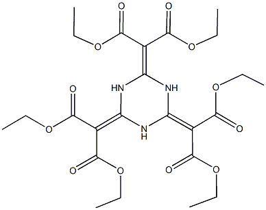 diethyl 2-{4,6-bis[2-ethoxy-1-(ethoxycarbonyl)-2-oxoethylidene]-1,3,5-triazinan-2-ylidene}malonate 结构式