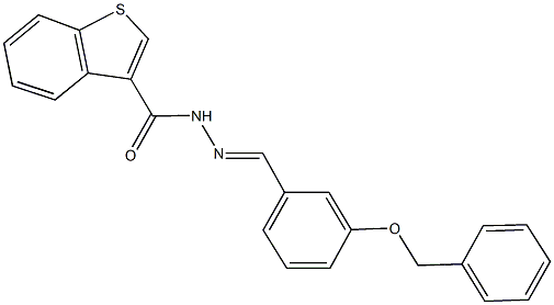 N'-[3-(benzyloxy)benzylidene]-1-benzothiophene-3-carbohydrazide 结构式