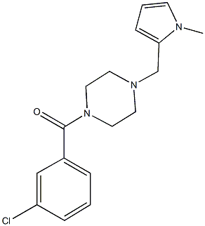 1-(3-chlorobenzoyl)-4-[(1-methyl-1H-pyrrol-2-yl)methyl]piperazine 结构式