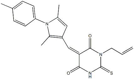 1-allyl-5-{[2,5-dimethyl-1-(4-methylphenyl)-1H-pyrrol-3-yl]methylene}-2-thioxodihydro-4,6(1H,5H)-pyrimidinedione 结构式