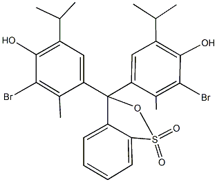 2-bromo-4-[3-(3-bromo-4-hydroxy-5-isopropyl-2-methylphenyl)-1,1-dioxido-3H-2,1-benzoxathiol-3-yl]-6-isopropyl-3-methylphenol 结构式