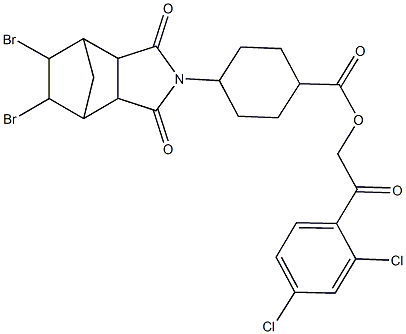 2-(2,4-dichlorophenyl)-2-oxoethyl 4-(8,9-dibromo-3,5-dioxo-4-azatricyclo[5.2.1.0~2,6~]dec-4-yl)cyclohexanecarboxylate 结构式