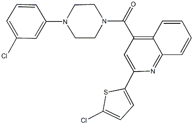 4-{[4-(3-chlorophenyl)-1-piperazinyl]carbonyl}-2-(5-chloro-2-thienyl)quinoline 结构式