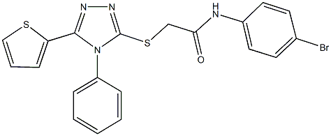 N-(4-bromophenyl)-2-{[4-phenyl-5-(2-thienyl)-4H-1,2,4-triazol-3-yl]sulfanyl}acetamide 结构式