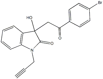 3-[2-(4-bromophenyl)-2-oxoethyl]-3-hydroxy-1-(2-propynyl)-1,3-dihydro-2H-indol-2-one 结构式