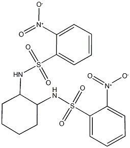 2-nitro-N-{2-[({2-nitrophenyl}sulfonyl)amino]cyclohexyl}benzenesulfonamide 结构式