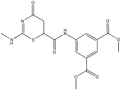 dimethyl 5-({[2-(methylamino)-4-oxo-5,6-dihydro-4H-1,3-thiazin-6-yl]carbonyl}amino)isophthalate 结构式
