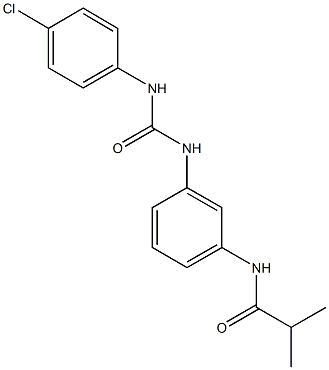 N-(3-{[(4-chloroanilino)carbonyl]amino}phenyl)-2-methylpropanamide 结构式