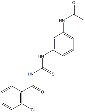 N-[3-({[(2-chlorobenzoyl)amino]carbothioyl}amino)phenyl]acetamide 结构式