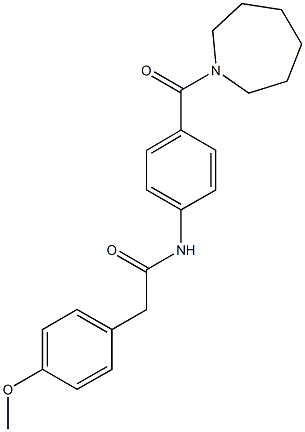 N-[4-(1-azepanylcarbonyl)phenyl]-2-(4-methoxyphenyl)acetamide 结构式