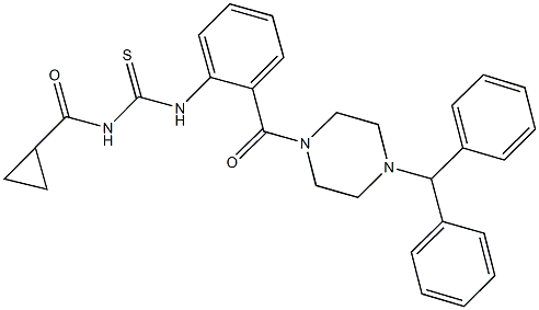 N-{2-[(4-benzhydryl-1-piperazinyl)carbonyl]phenyl}-N'-(cyclopropylcarbonyl)thiourea 结构式