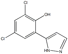 2,4-dichloro-6-(1H-pyrazol-5-yl)phenol 结构式