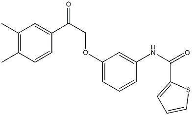 N-{3-[2-(3,4-dimethylphenyl)-2-oxoethoxy]phenyl}-2-thiophenecarboxamide 结构式