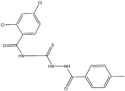 2,4-dichloro-N-{[2-(4-methylbenzoyl)hydrazino]carbothioyl}benzamide 结构式