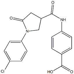 4-({[1-(4-chlorophenyl)-5-oxo-3-pyrrolidinyl]carbonyl}amino)benzoic acid 结构式
