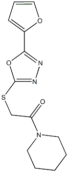 5-(2-furyl)-1,3,4-oxadiazol-2-yl2-oxo-2-(1-piperidinyl)ethylsulfide 结构式