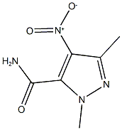 4-nitro-1,3-dimethyl-1H-pyrazole-5-carboxamide 结构式