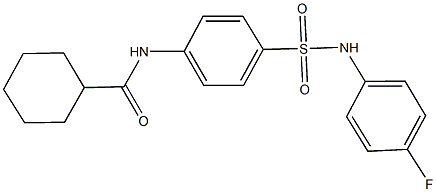 N-{4-[(4-fluoroanilino)sulfonyl]phenyl}cyclohexanecarboxamide 结构式