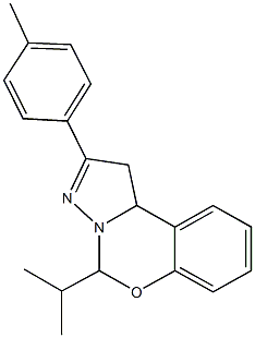 5-isopropyl-2-(4-methylphenyl)-1,10b-dihydropyrazolo[1,5-c][1,3]benzoxazine 结构式